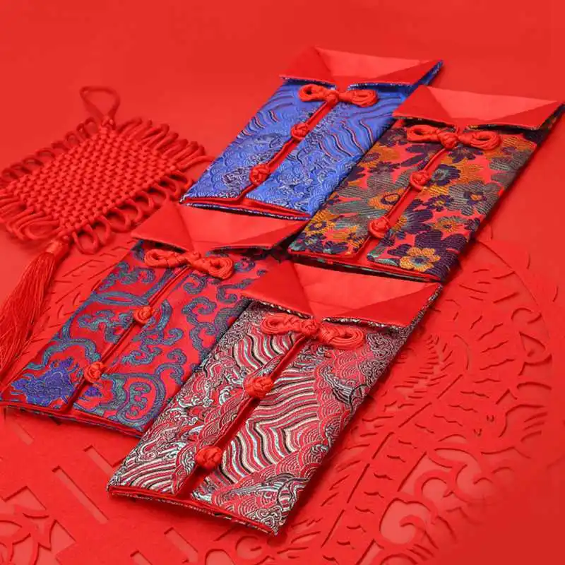 Новый год быка красный пакет ткань искусство сумка Свадебная вышивка подарочная