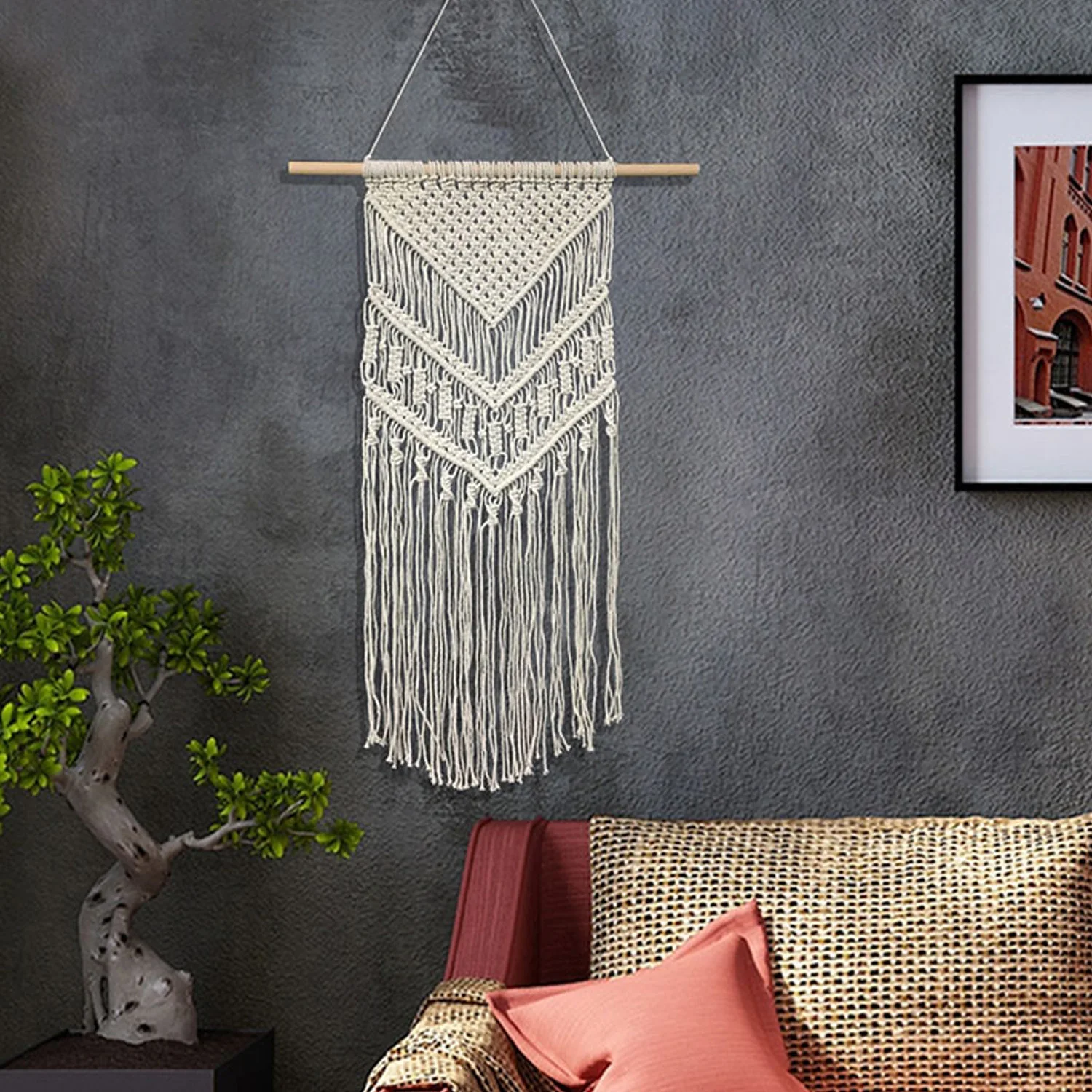 Набор принадлежностей для макраме сделай сам 6 деревянных колец + 50 бусин 4