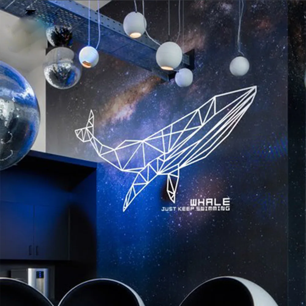 Скандинавские геометрические наклейки на стене дельфина домашний Декор Дети