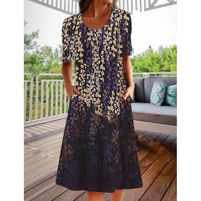 

Half Sleeve Casual Vintage Party Dresses Women Casual Plus Size Sundress Beach Long Dress Boho Elegant Beach Vestido Mujer