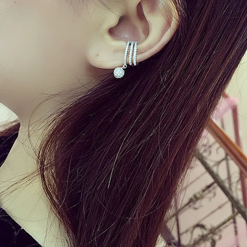 

New Fashion Small Ball Clip Earrings Ear Hook Zirconia Ear Clips Non Pierced Earring Cz Stone Women Girls Jewelry Zk40