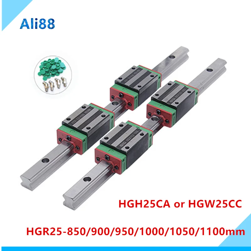 

Линейная направляющая HGH25, 2 шт., HGR25 300/350/400/450/500 мм, линейная направляющая + HGH25CA/HGW25CC, блоки линейных подшипников для ЧПУ, запчасти для оси z