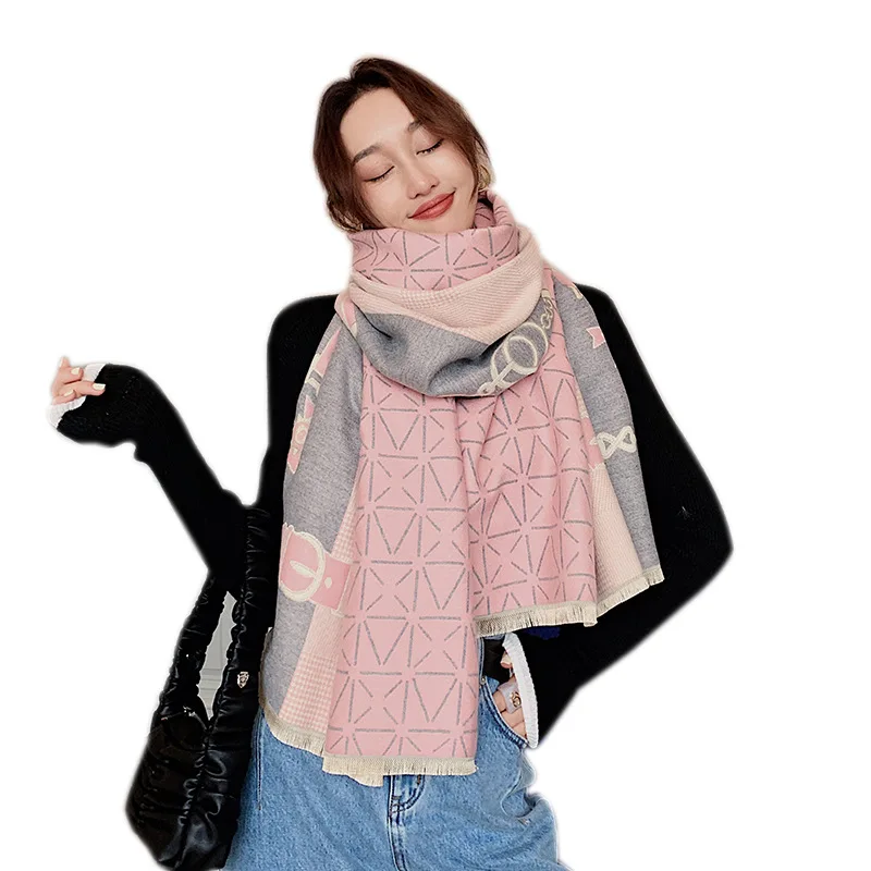 

New 2020 Winter Cashmere Scarf Women Brand Thick Warm Shawls And Wraps Hijab Printed Pashmina Bandana Foulard Scarves