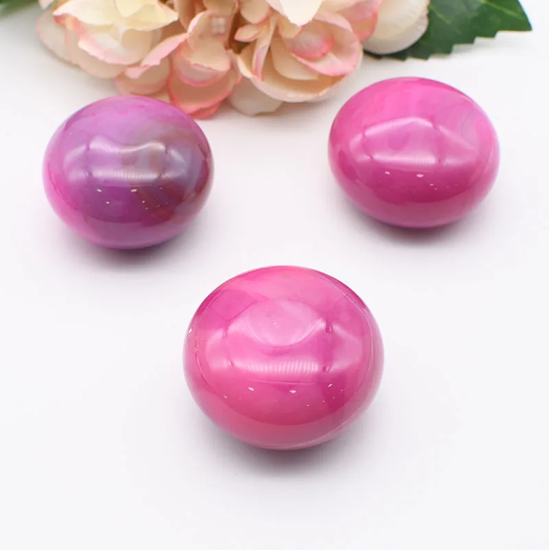 

2pcs/lot 49x32mm Smooth High Quality Irregular round Bright pink Agate Ornaments,color random delivery