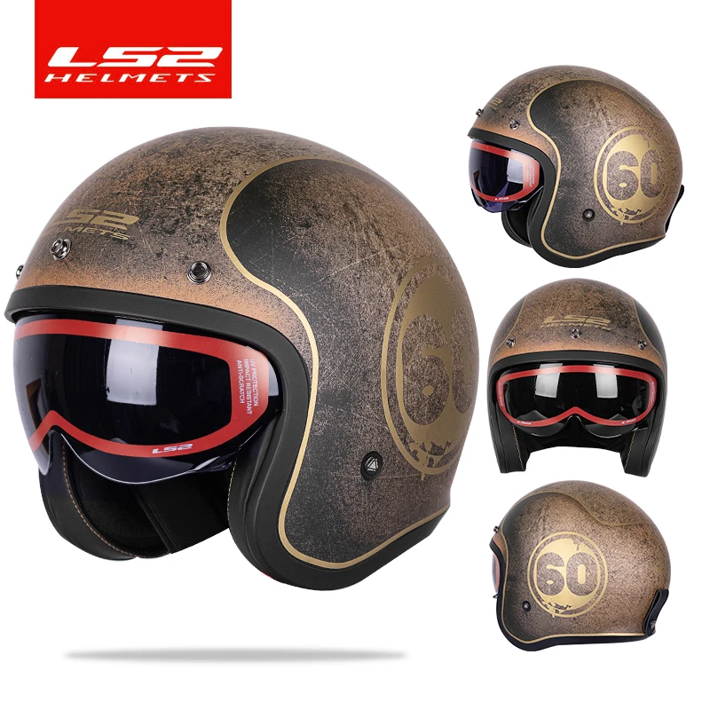 

Винтажный мотоциклетный шлем Capacete LS2, ls2 of599, реактивные шлемы 3/4, открытое лицо, ретро-шлемы, шлем для мотоцикла