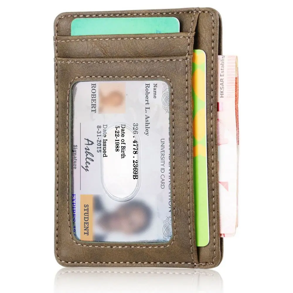 RFID блокирующий тонкий мини кошелек держатель для кредитных карт чехол денег