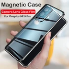 Магнитная Адсорбция металлический бампер чехол для телефона для Oneplus X 9 8 Pro 9R Чехол Двойной закаленное Стекло Камера защитное устройство для объектива чехол на заднюю панель