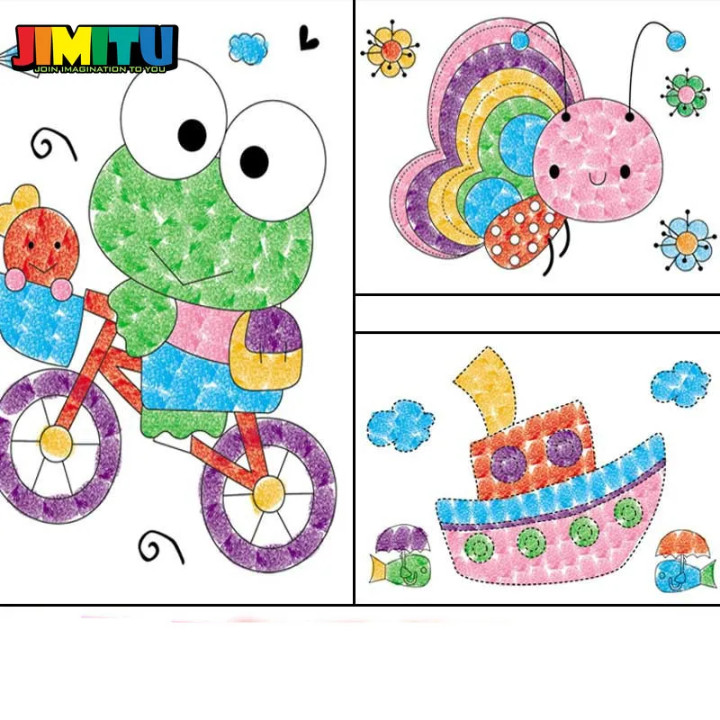JIMITU DIY 8 шт. мультфильм малыш палец живопись ремесло набор детей Красочные фингеркраски Рисование образование обучение Картина игрушки