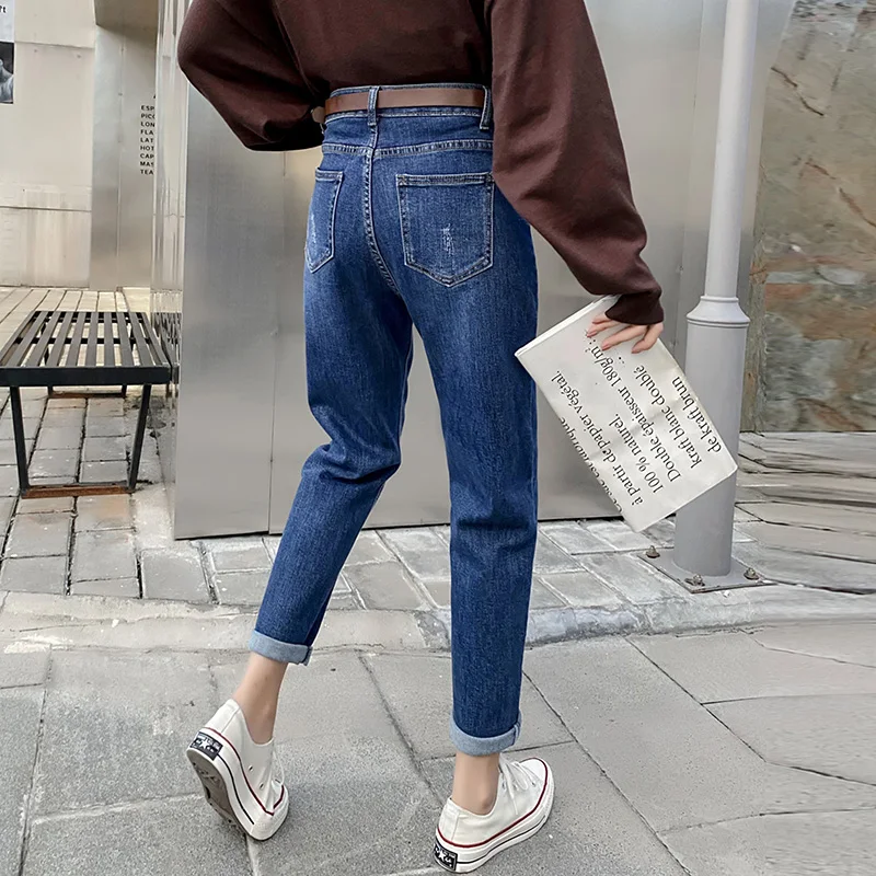 

2021 High Waist Women's Fashion Jeans Trousers For Female Mom Denim Pants For Girls
