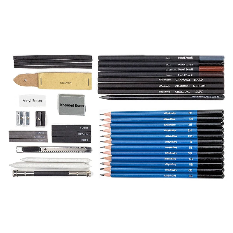 42 шт. Профессиональный набросок рисунок набор графитовый уголь Карандаш сумка
