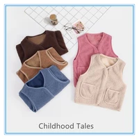 double sided fleece childrens vest boys and girls baby cotton padded clothes childrens cotton vests