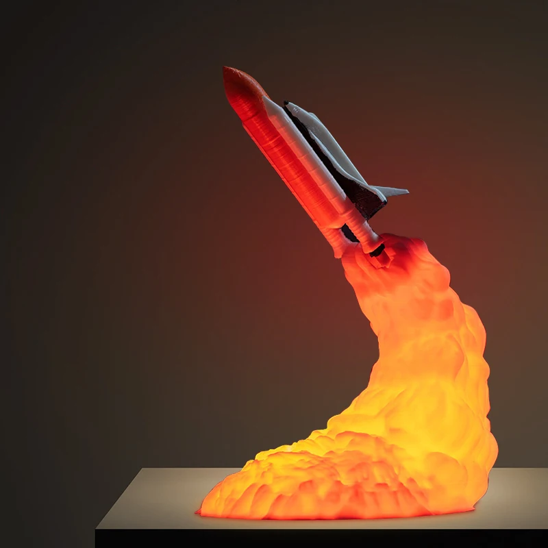 New Dropshipping Space Shuttle USB Touch Lamp and Moon lamps In Night Light By 3D Print for Space Lovers Rocket Lamps