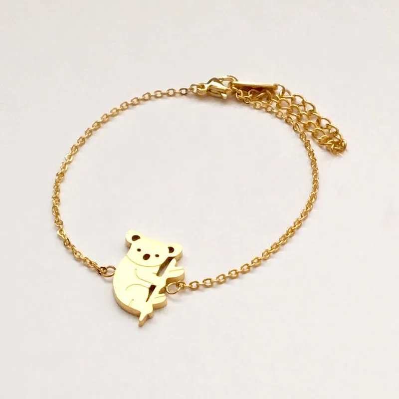 Браслет женский из нержавеющей стали браслет медведь с изображением