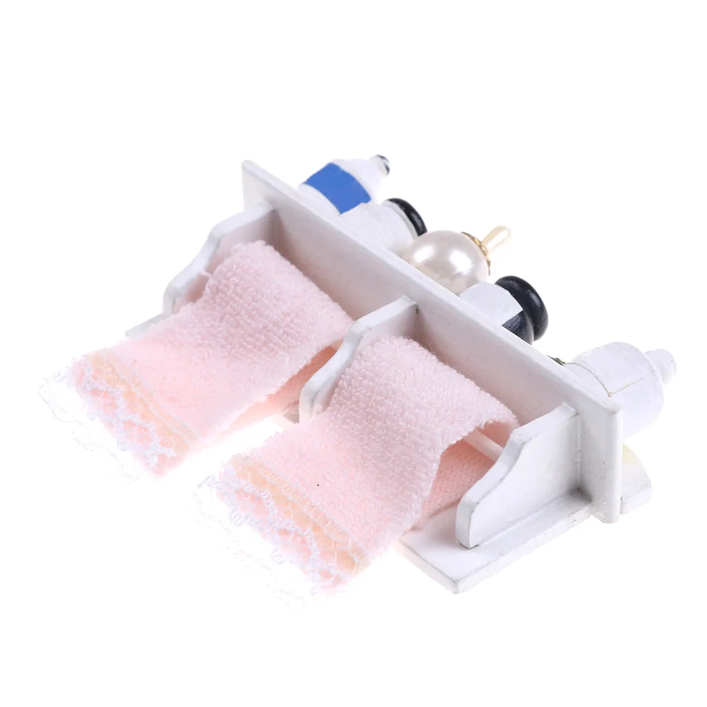 

1/12 Towel Rack Makeup Cosmetic Set Dollhouse Bathroom Set Miniature Accessories