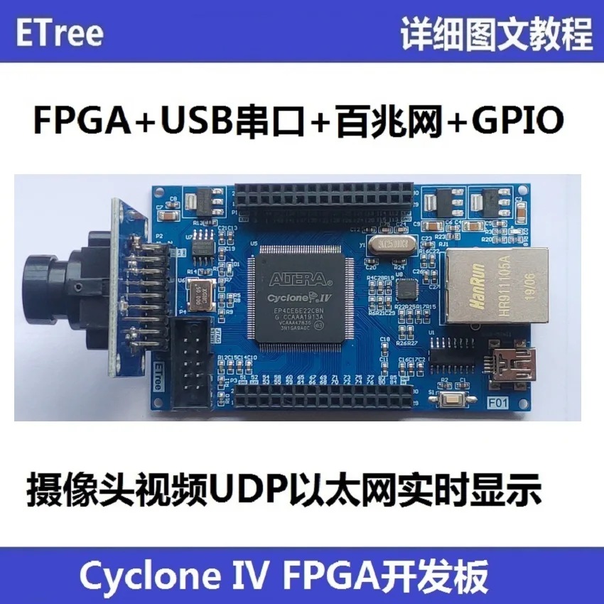 Макетная плата FPGA CMOS-камера RMII Ethernet-камера EP4CE6 Cyclone IV ETree | Электроника
