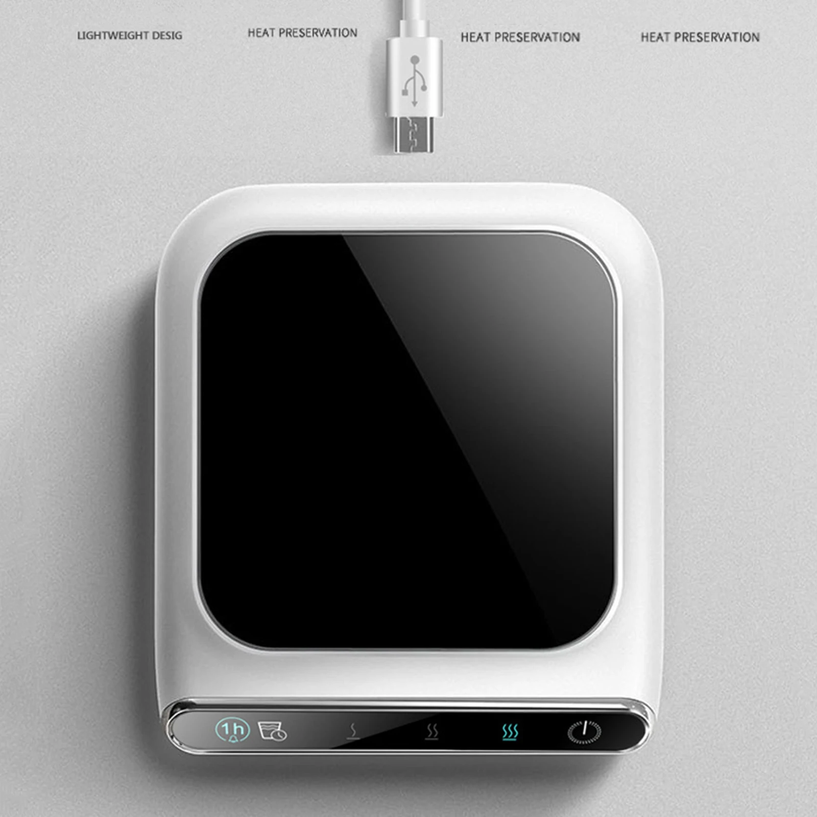 

USB Coffee Cup Warmer Ceramic Glass Milk Tea Beverage Mug Warmer 55 Celsius Heating Thermostat Pad