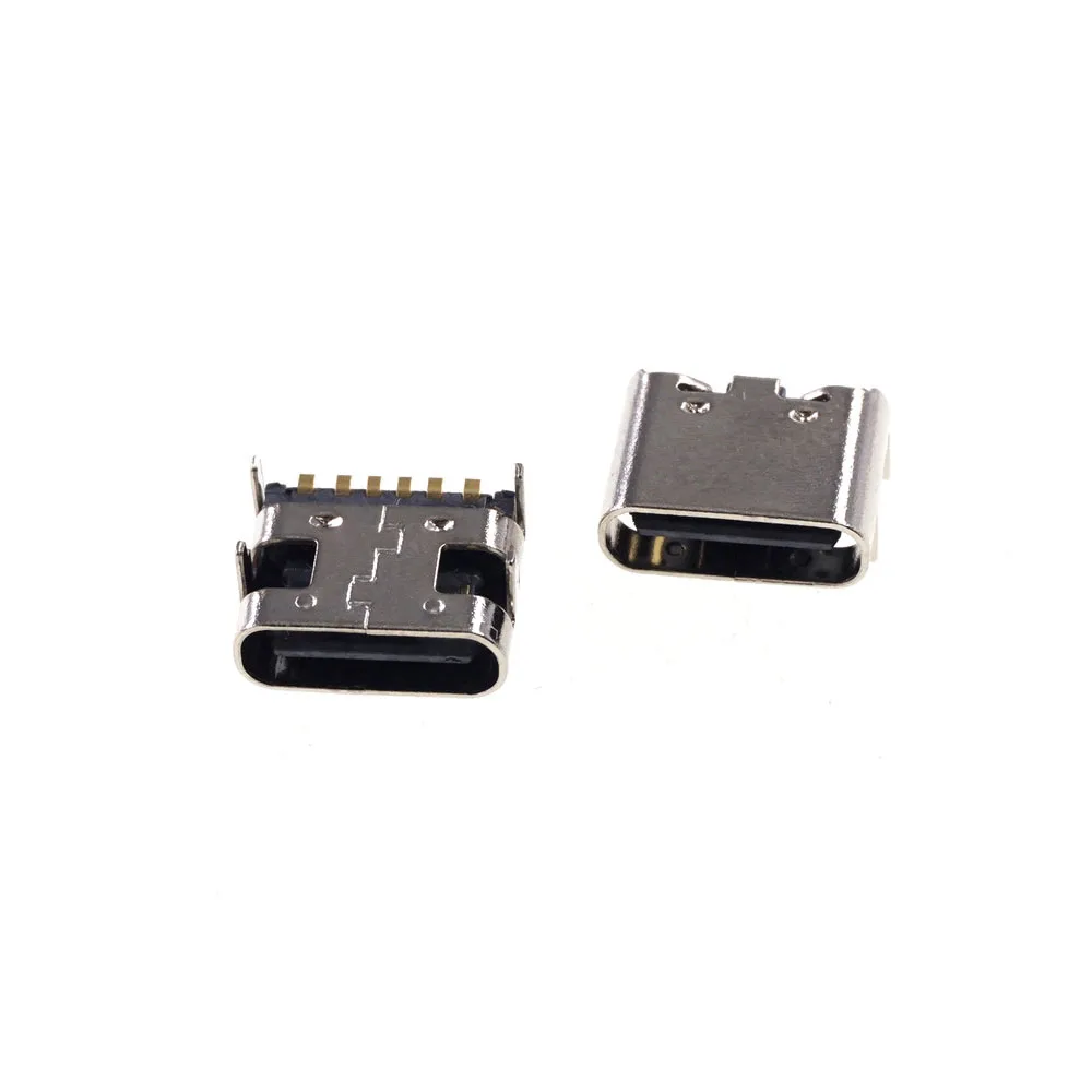 10 штук в наборе USB 3 1 разъем 6 Pin правый угол SMT Tab Мощность заряда 3A гнездо Поддержка