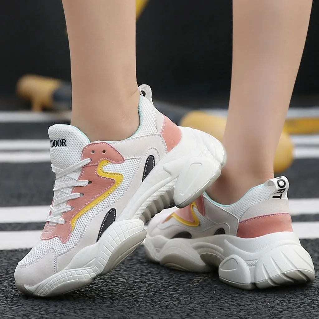 2019 модные сетчатые кроссовки для женщин и девочек повседневные студентов