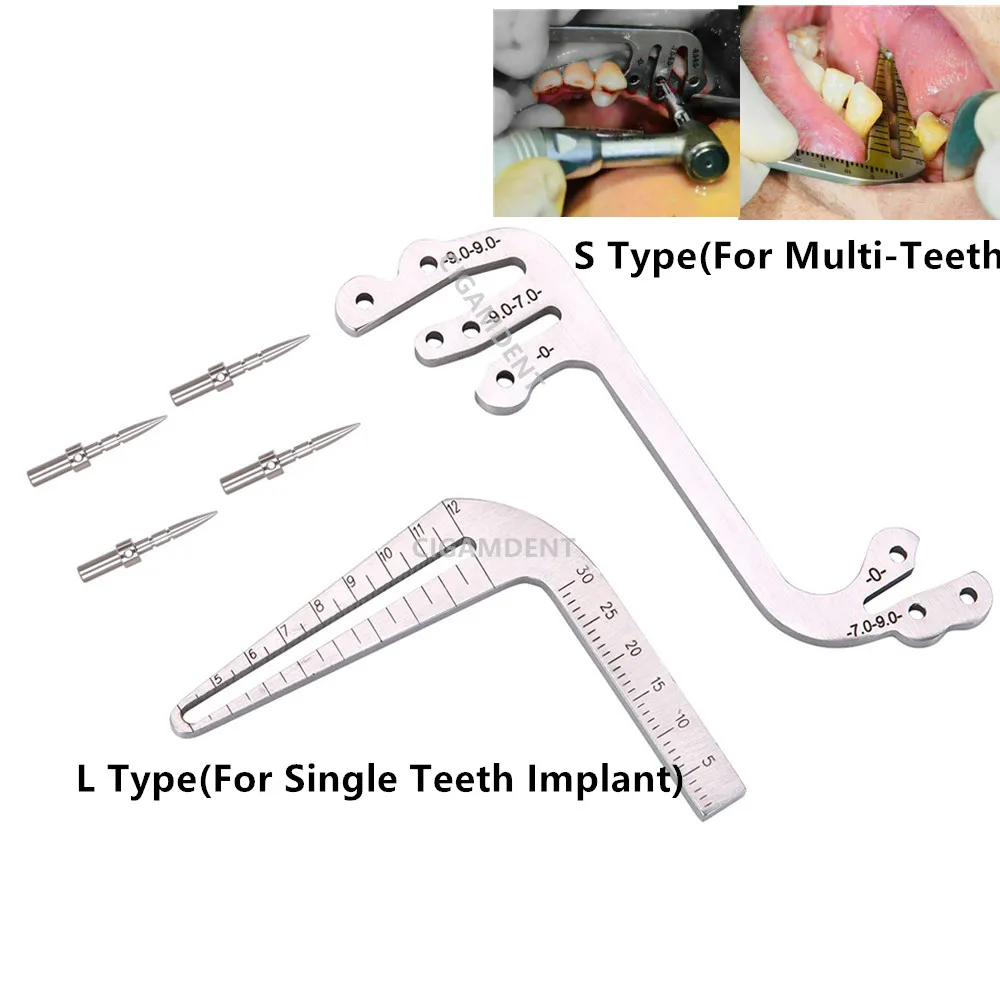 5Set Dental Implant Drill Guide Drilling Locator Positioning Depth Gauge Parallel Pins Surgical Instruments