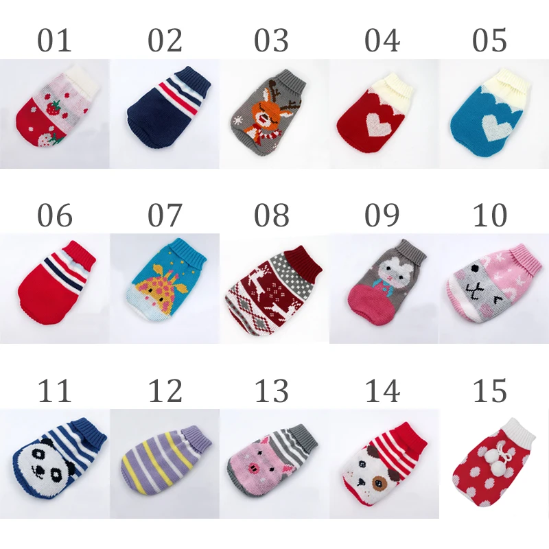 Теплая одежда для собак малого и среднего размера вязаный свитер кошек домашних