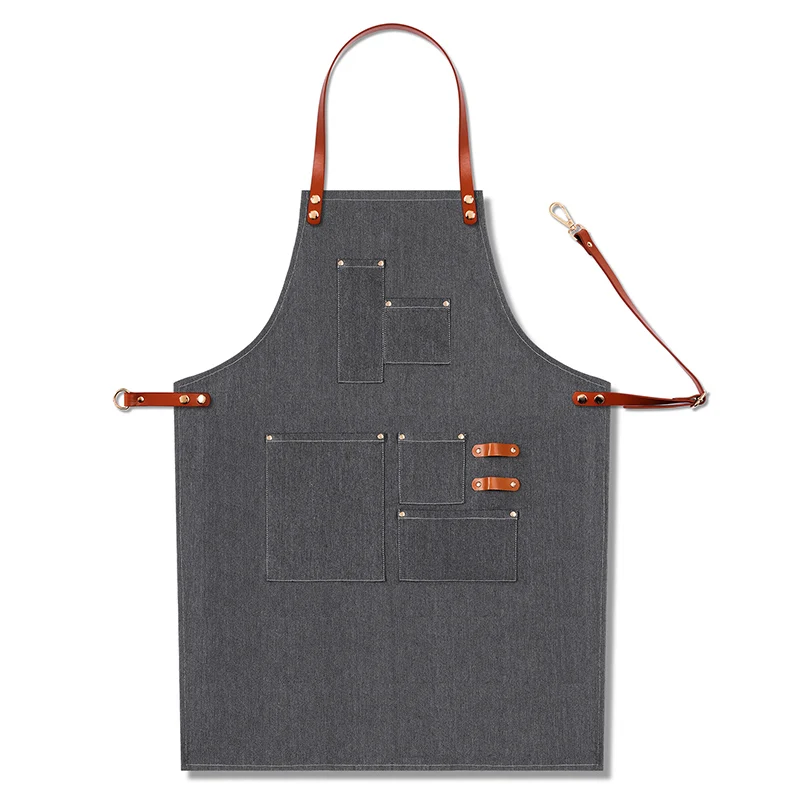Style12 Модный джинсовый фартук для приготовления пищи, кухни, шеф-повара, официанта, кафе, магазина, барбекю, парикмахера, съемные джинсовые инструменты, фартук для женщин и мужчин - Цвет: Style12