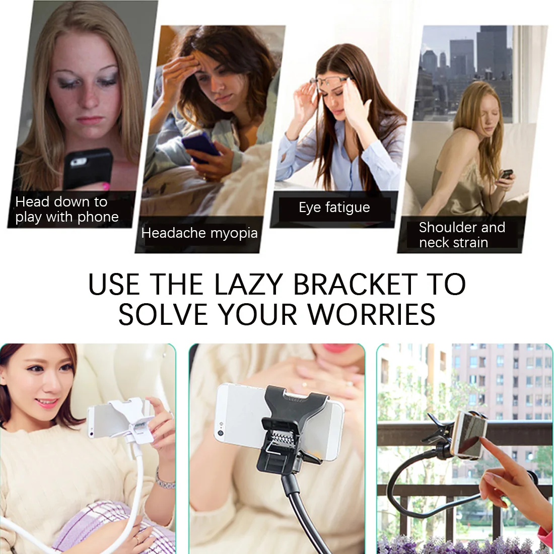 

Mobile Phone Holder Flexible Adjustable Cell Phone Clip Lazy Holder Home Bed Desktop Mount Bracket Smartphone Stand