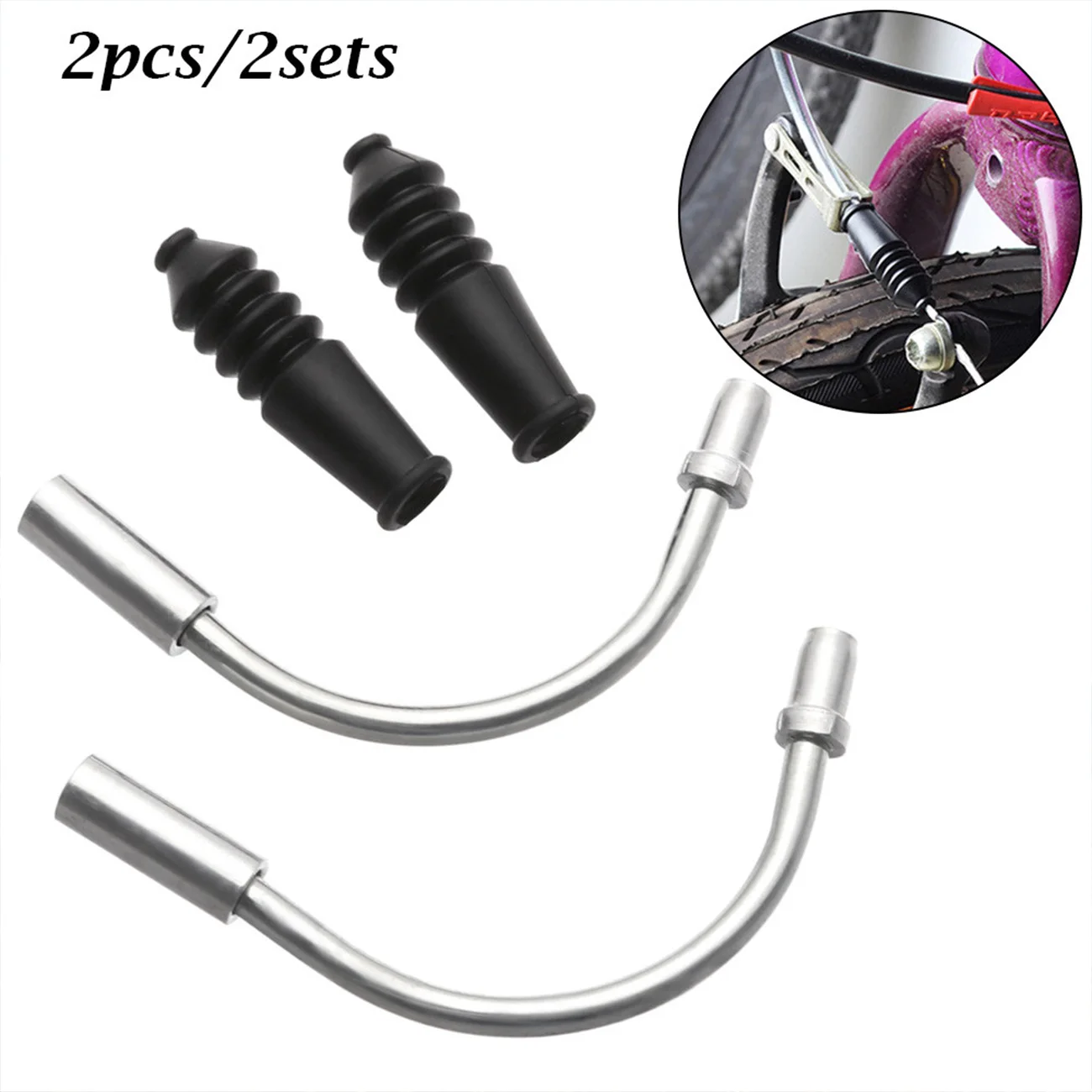 

4pcs V Brake Noodles Plastic Sleeves Boots Protector Hose Cable Guide Bend Tube Pipe MTB Mountain Bicycle Accessories