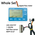 Расходомер воды US211M, устройство для измерения расхода воды в зале, SUS304, 1-30 лмин, 24 В постоянного тока, расходомер с турбиной NTC50K