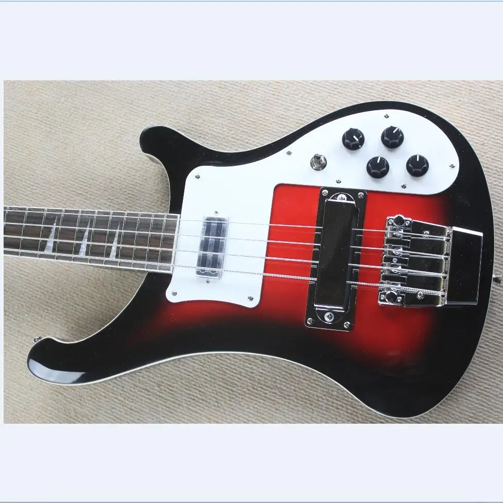 4 струны Rickenback 4003 fireglo электрические басы черно красная отделка Ricken бесплатная