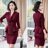 spring professional clothes for colorful blazer jacket for women jacket and pants set women ruffles suit work suits for women