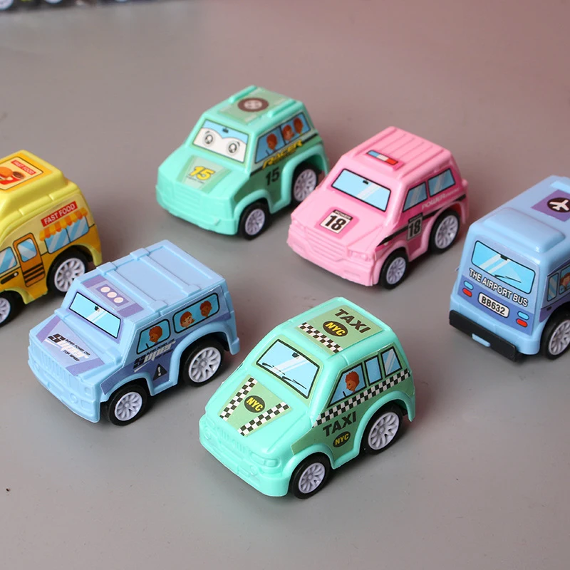 

6pcs Car Model Toy Pull Back Car Toys Mobile Vehicle Fire Truck Taxi Model Kid Mini Cars Boy Toys Gift Diecasts Toy for Toddler