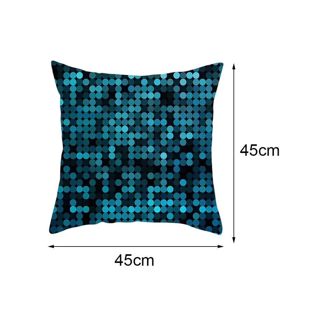 

Lake Blue Teal Geometric Pillow Case Sofa Cushion Bed Pillow Cover Home Decoration Car Throw Cushion Pillow Cover 45 * 45cm