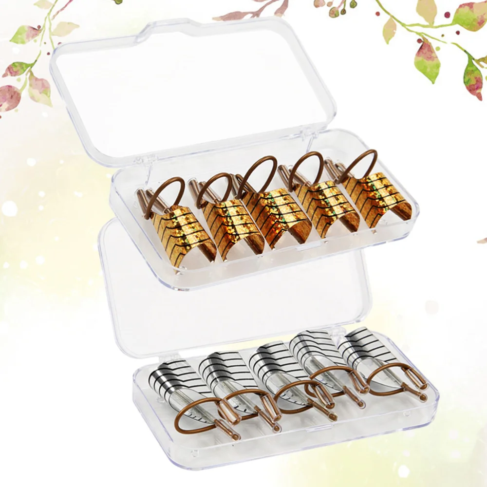 

2 Box of 10PCS Metal Nail Mold Tips Aluminum Nail Extension Finger Cover Reusable Nail Art Forms Crystal Fingernail Mold Tip