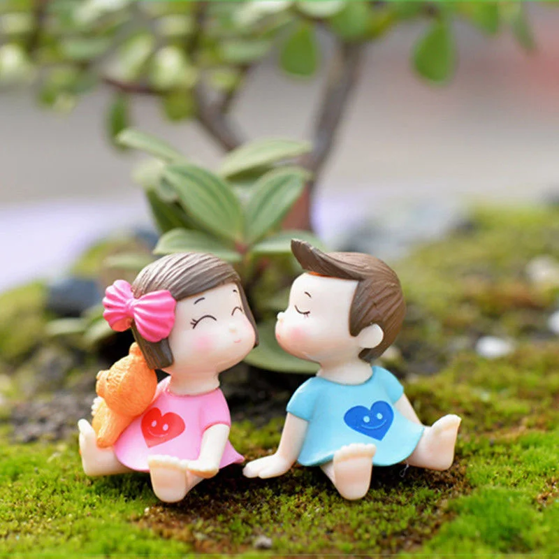 Miniature Lover Couple Figurines Craft Fairy Garden Bonsai Ornament Gift |
