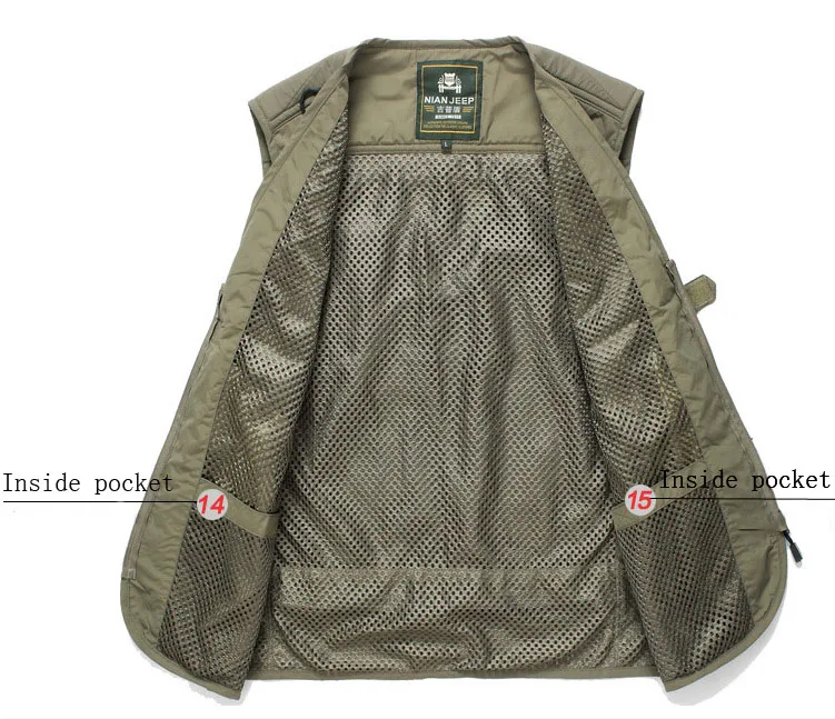 Жилеты для рыбалки Быстросохнущий дышащий сетчатый жилет с несколькими