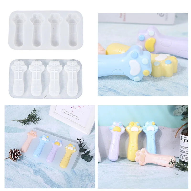 

DIY Crystal Epoxy Resin Mold Cute Cat Claw Silicone Mold For Resin Cake pudding fondant making Moulds