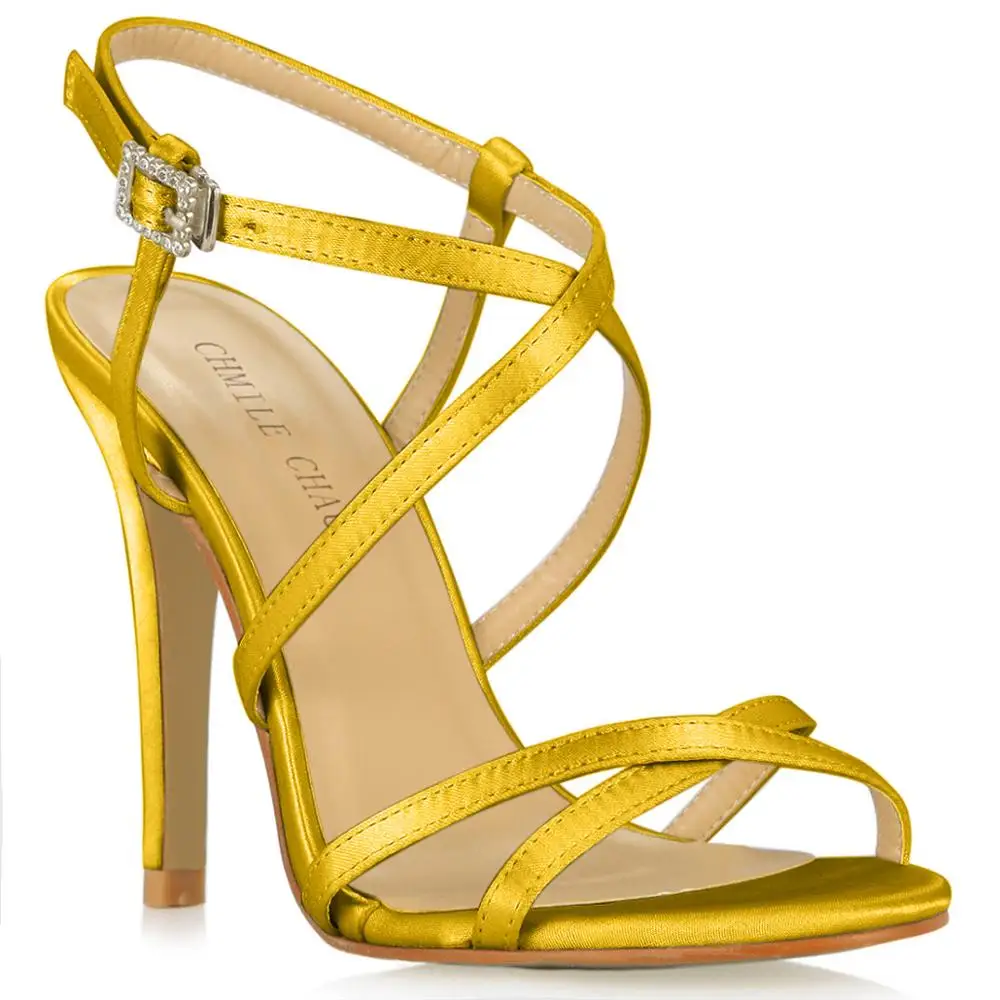 Свадебные Вечерние туфли на шпильке Женские сандалии с ремешком лодыжке Scarpe