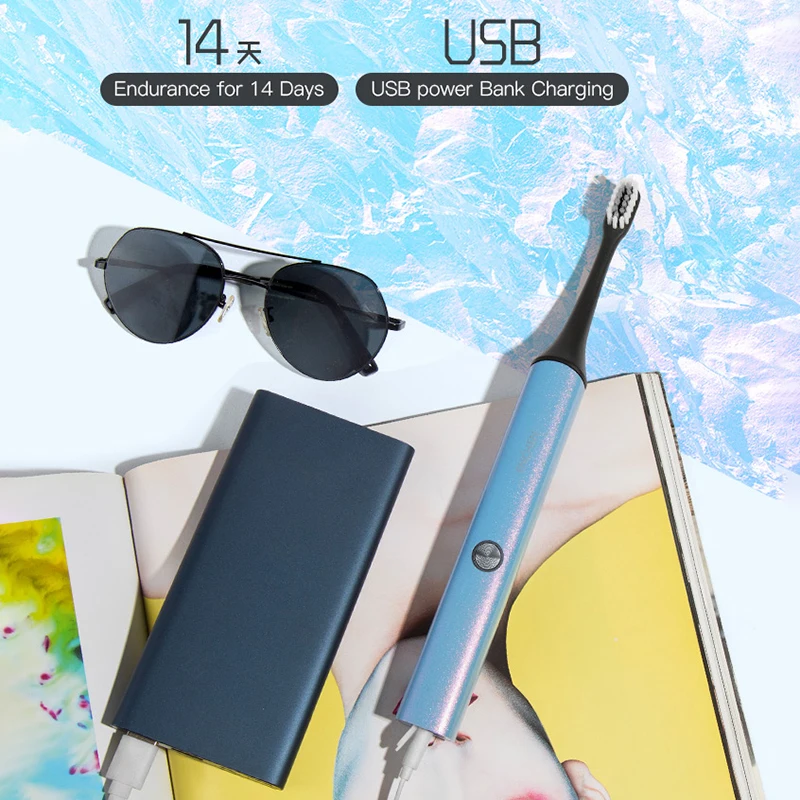 

ENCHEN Electric Toothbrush Rechargeable For Adult Couples 3 Mode Ultrasonic Teeth Brush Replacement Heads Set IPX7 Waterproof