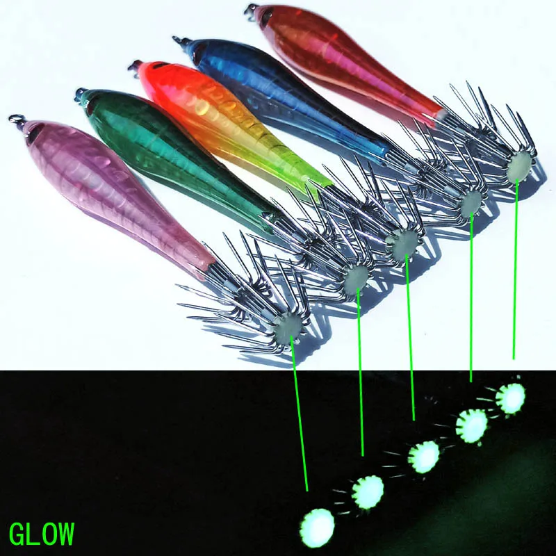 Приманка-осьминог 11 см 5 шт. рыболовные наживки в форме кальмара цветов прочный