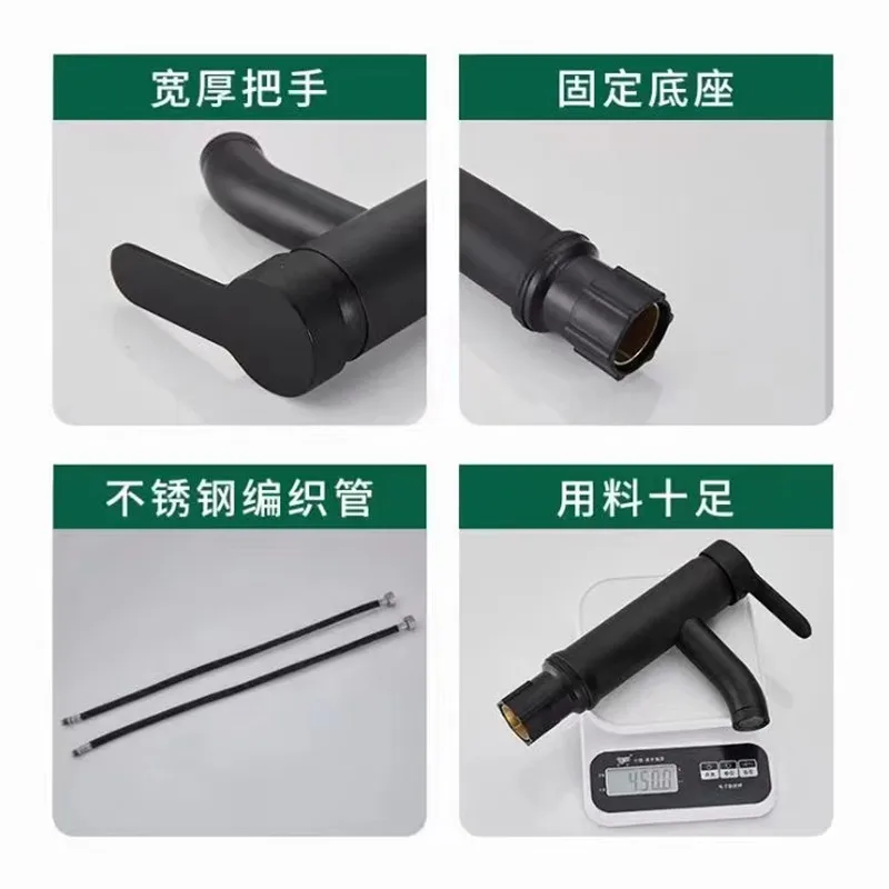 

Free Shipping Black Faucet Stainless Steel Paint Faucet Bathroom Basin Faucets Blacked Hot Cold Mixer Tap Single Hole