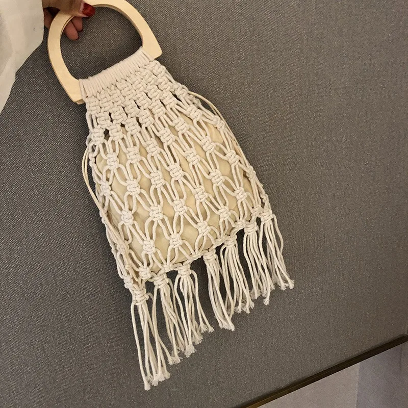 Женские сумки и кошельки ручной работы из хлопчатобумажной ткани с деревянной