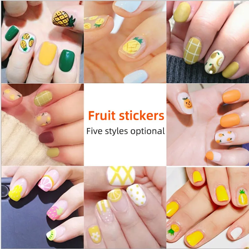 Фруктовая наклейка для ногтей полная красота лето 5 видов Набор наклеек