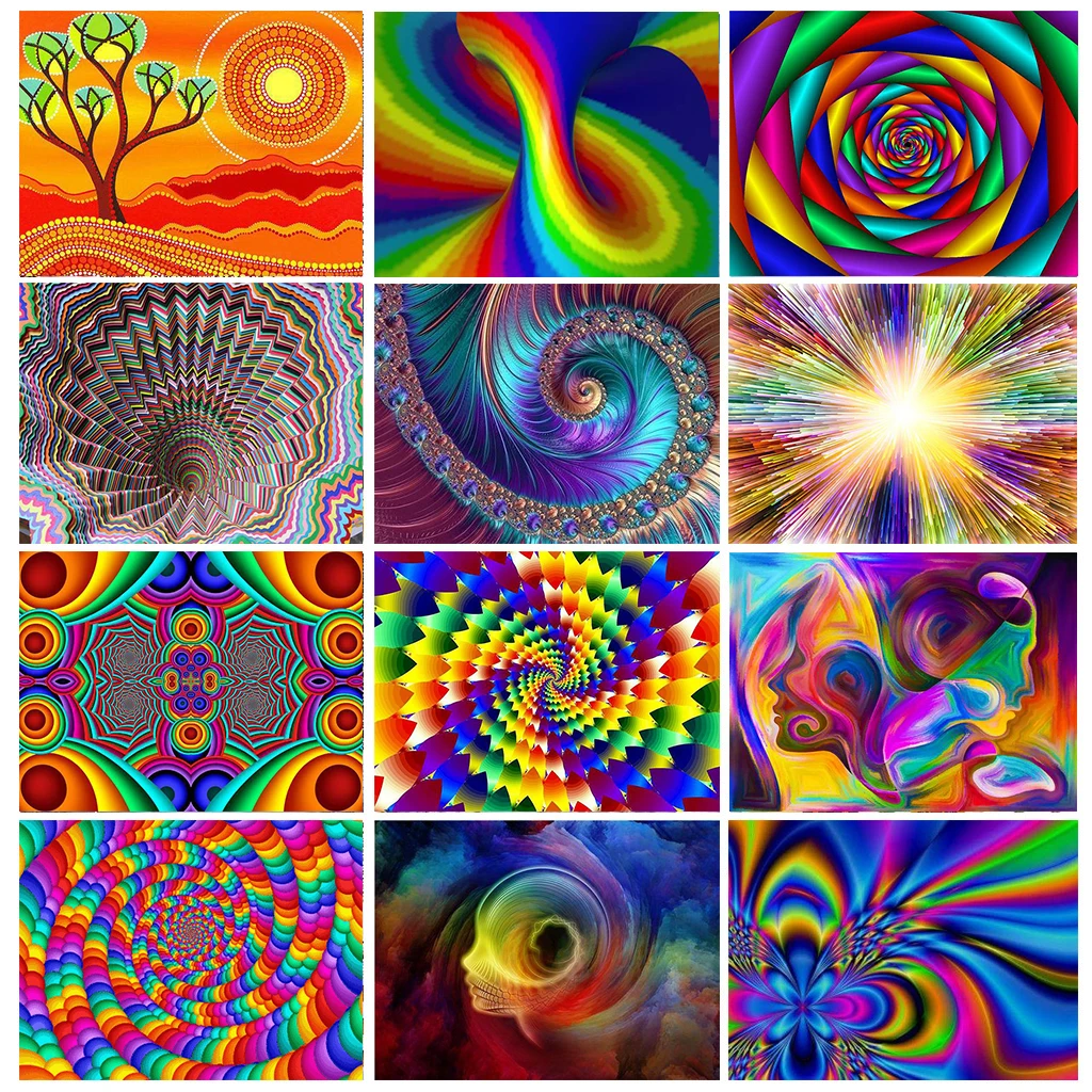 

Diamond painting full circle drill bit 5D DIY color abstract flower diamond embroidery rhinestone cross stitch decoration