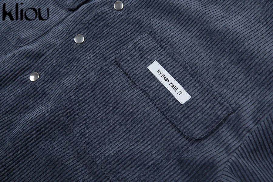 Kliou Женский Повседневный комплект из двух предметов осеннее пальто с длинными рукавами+ грубая юбка синяя одежда однобортный воротник с карманами
