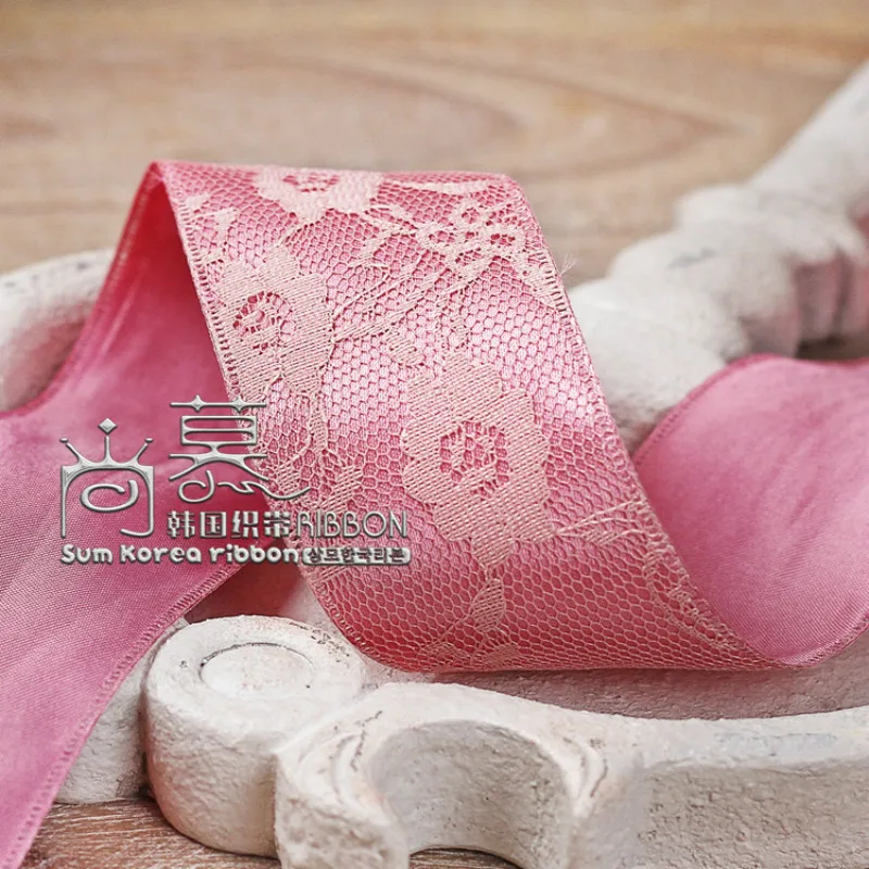 50 ярдов атласная кружевная лента ручной работы материал двухслойная печать