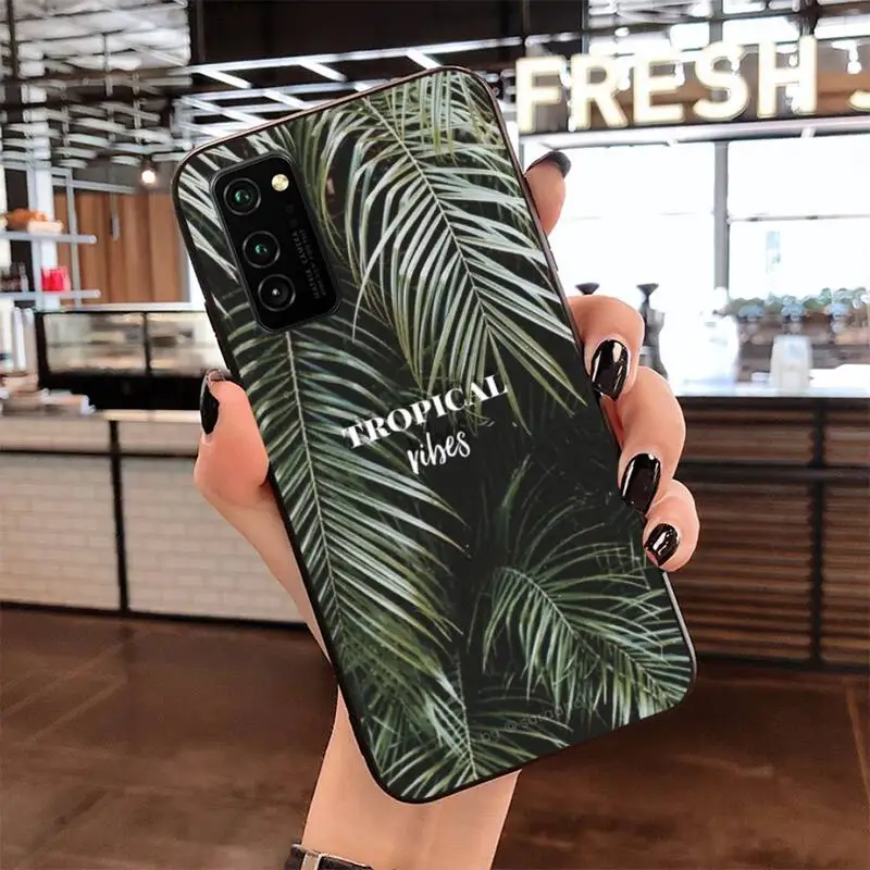 Роскошный чехол для телефона с тропическими vibes листьями Samsung S20 plus Ultra S6 S7 edge S8 S9 S10