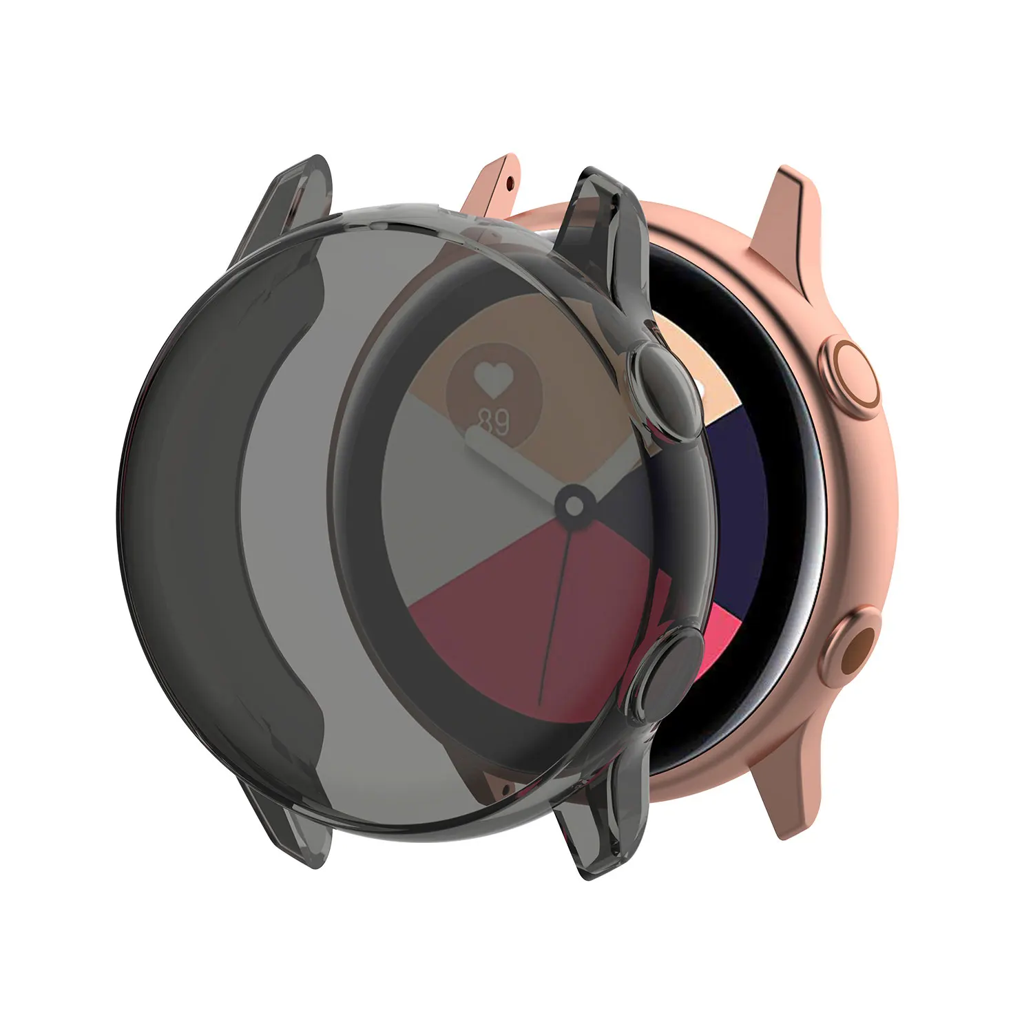 Transparent Black Активный Чехол для часов samsung galaxy watch Active/SM R500, защитная пленка из термополиуретана, мягкий пластиковый чехол с защитой от падения - Цвет: Transparent Black
