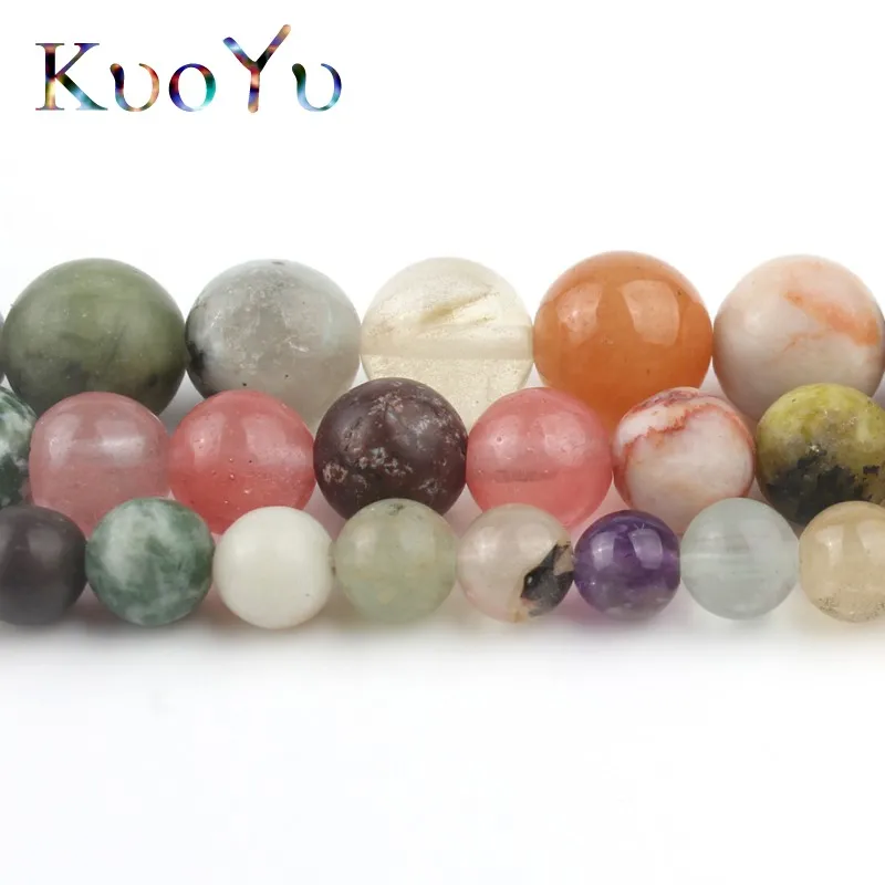 Разноцветные Бусины из натурального камня агат яшмы вокруг свободные бусины для