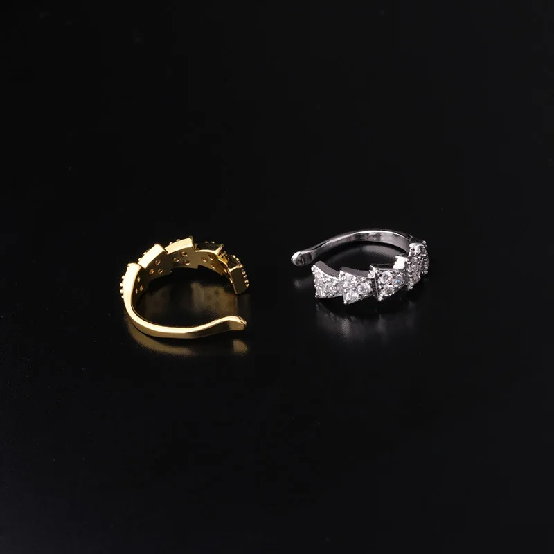 

2021 New 1Pcs Cz Zircon Circle Earrings Gold Silver Color Open Earings for Women Fashion No Piercing Ear Ring Jewelry Gift