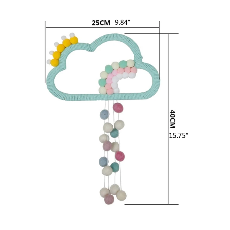 

Nordic Style Rainbow Raining Cloud Decoration Baby Room Wall Hanging Photo Props